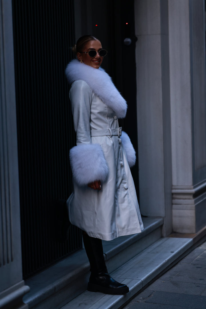 Leather coat white