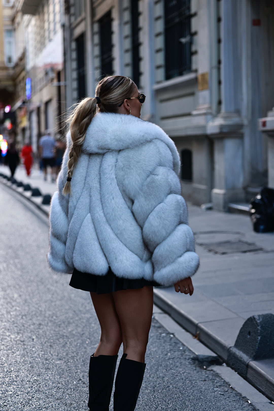 Domias fur coat snow white