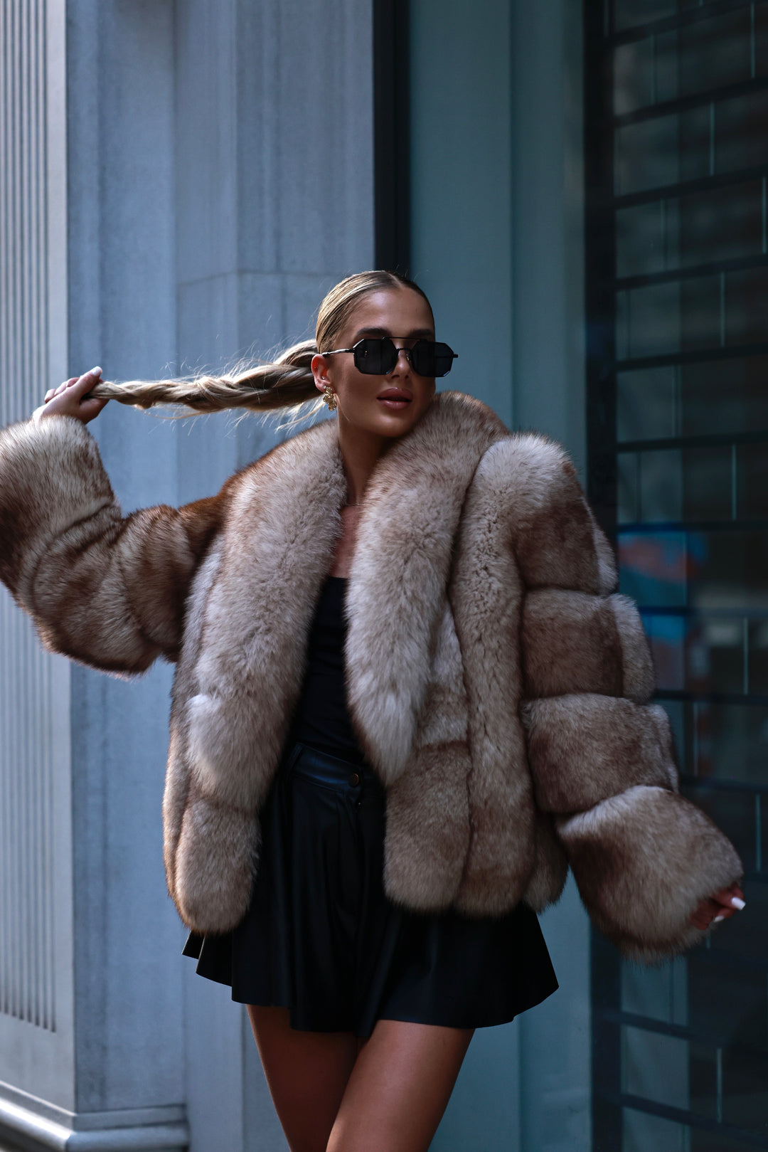 Rosalia natural fur coat