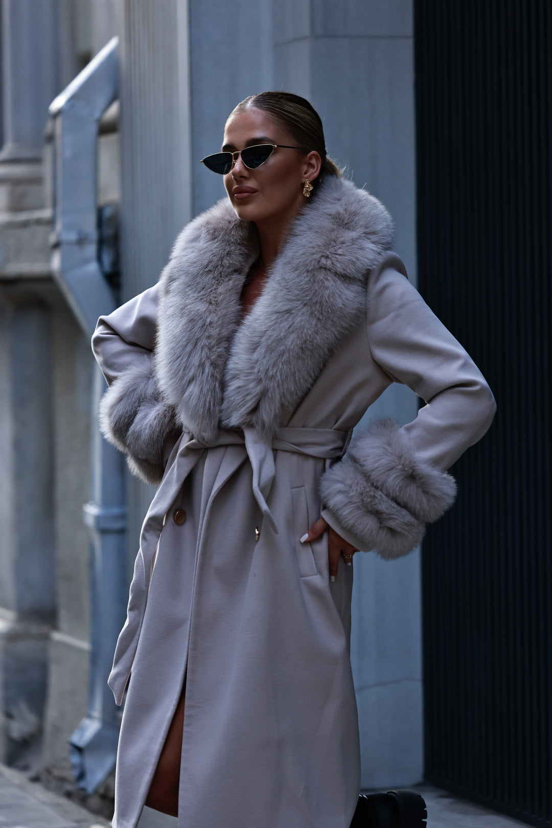 Doris coat, dusty pink