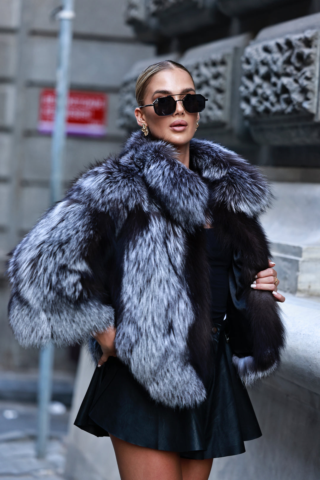 Fur coat Nell silver