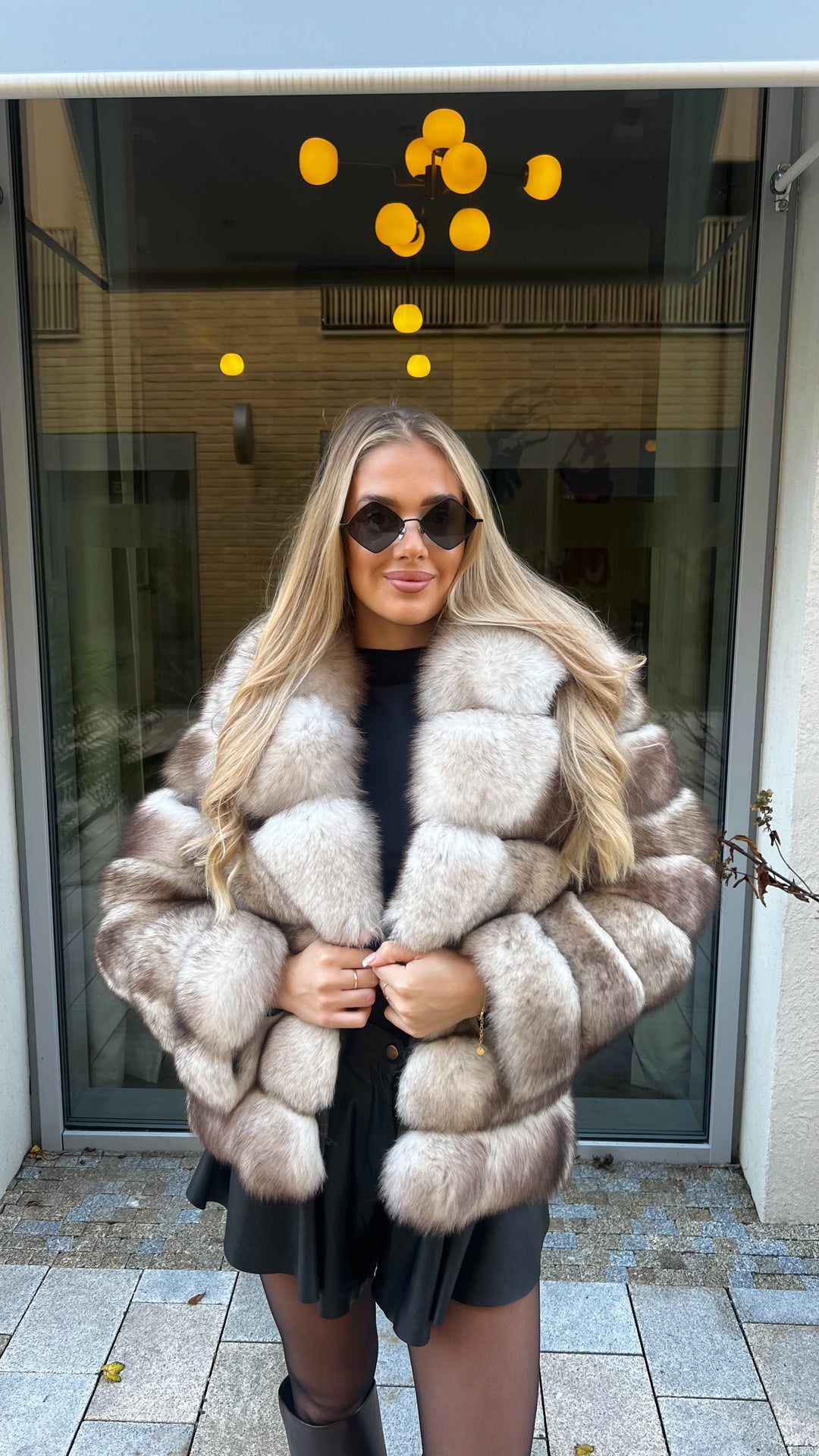 Fur coat Amie cappuccino