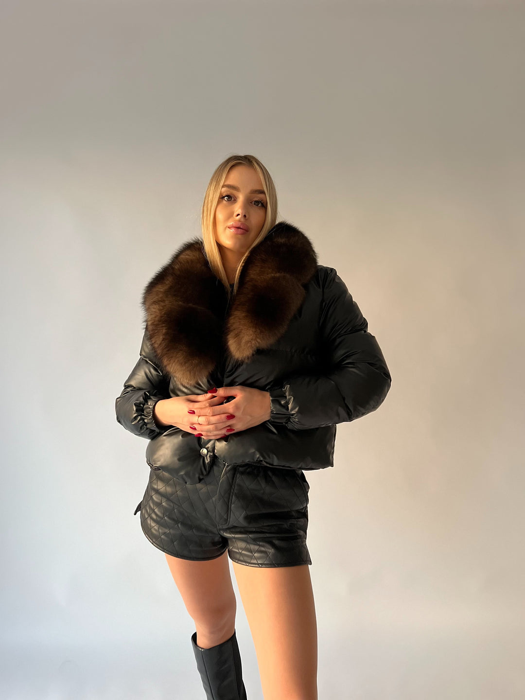 Pearlescent hooded jacket