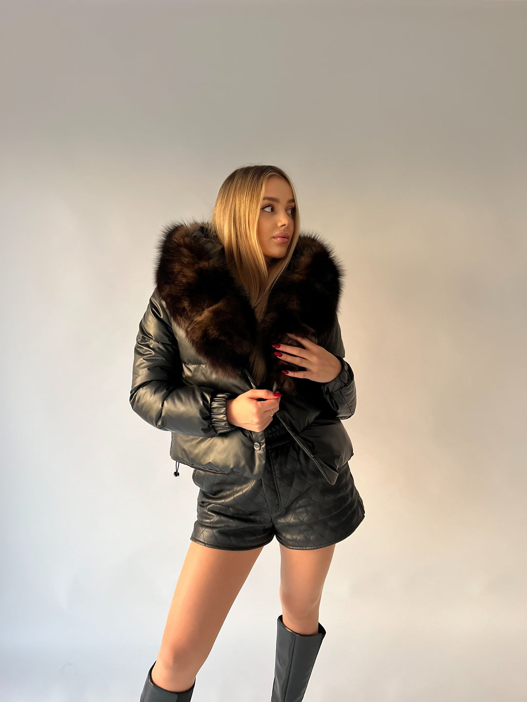 Pearlescent hooded jacket