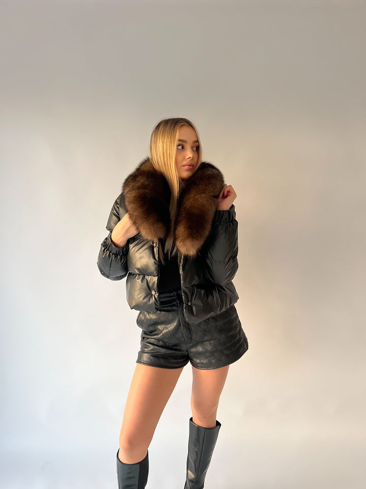 Pearlescent hooded jacket