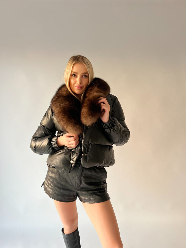 Pearlescent hooded jacket