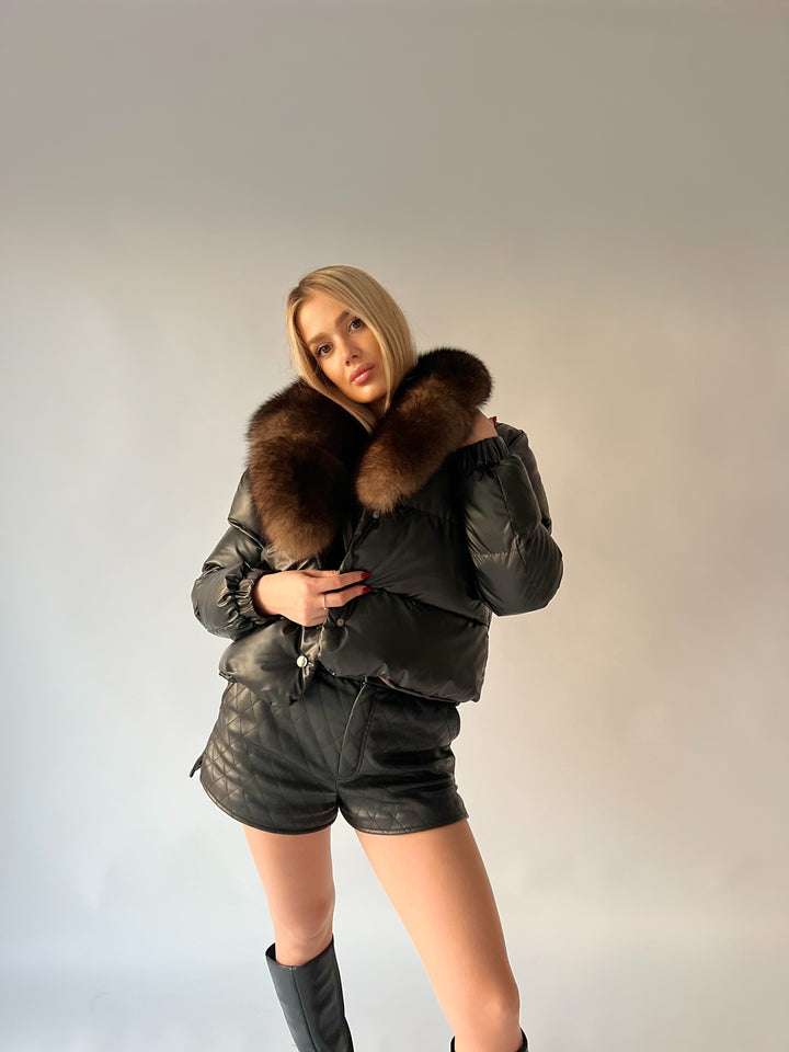 Pearlescent hooded jacket